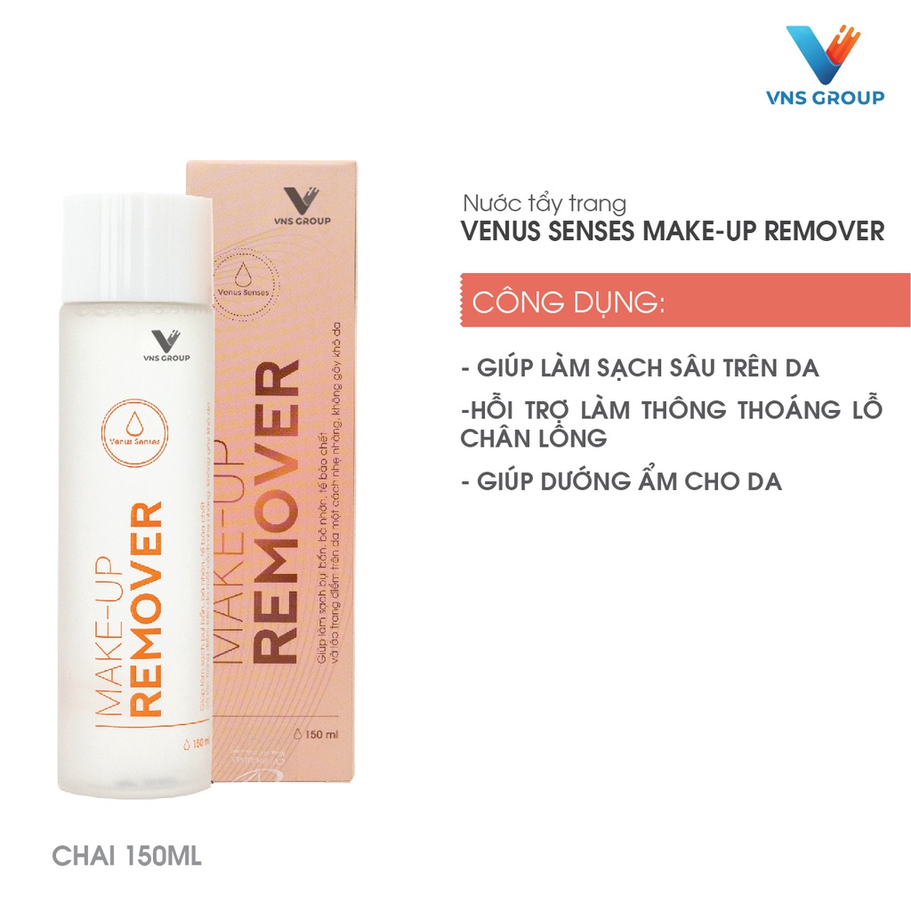 Nước tẩy trang SENSES MAKEUP REMOVER VNS Group làm sạch sâu, cân bằng độ ẩm không gây khô da