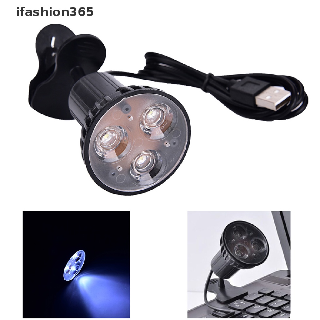 Đèn LED 3 Bóng Siêu Sáng Có Kẹp Linh Hoạt Gắn Laptop PC Notebook
