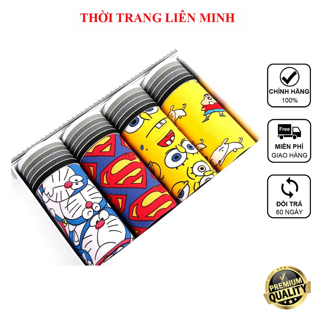 Quần lót nam boxer hoạt hình CITYMEN vải thun lạnh 4 chiều cao cấp sịp đùi nam