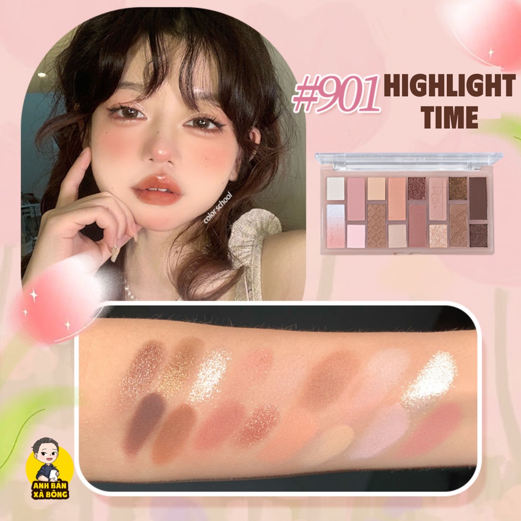 Bảng Phấn Mắt 16 ô Nhũ Lì COLOR SCHOOL 16-Color Streamer Fireworks Eyeshadow Palette CS039