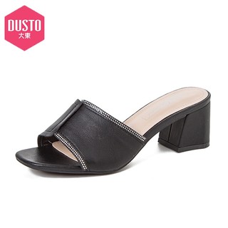 Dép cao gót Dusto da mềm, gót vuông 5cm (sẵn size 38)