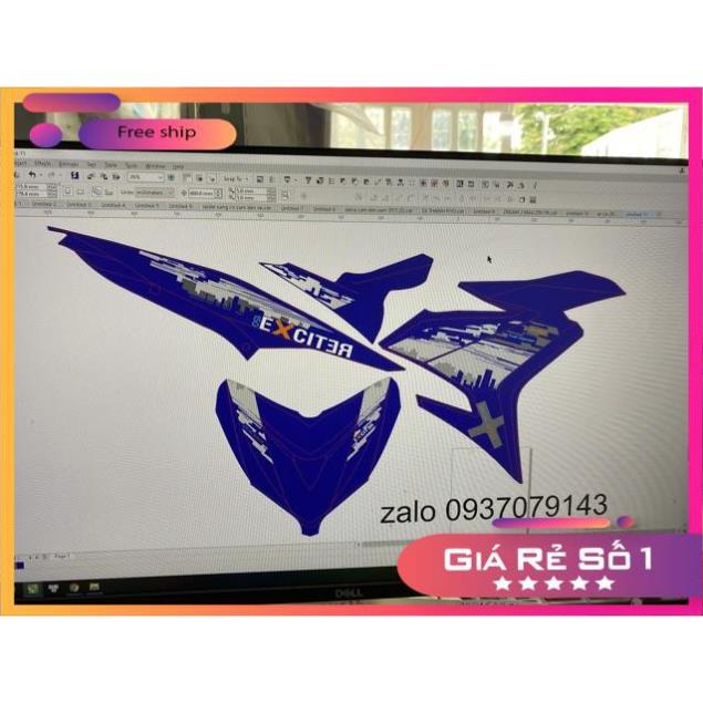 DECAL PVC 5 LỚP CHẤT LƯỢNG CAO Tem rời Exciter 150 thành phố