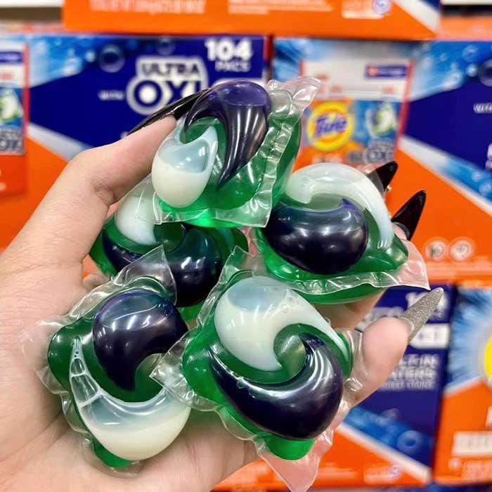 (104 VIÊN)1 thùng 4 túi, 1 túi 26 viên Viên giặt xả Tide Pods Ultra Oxi