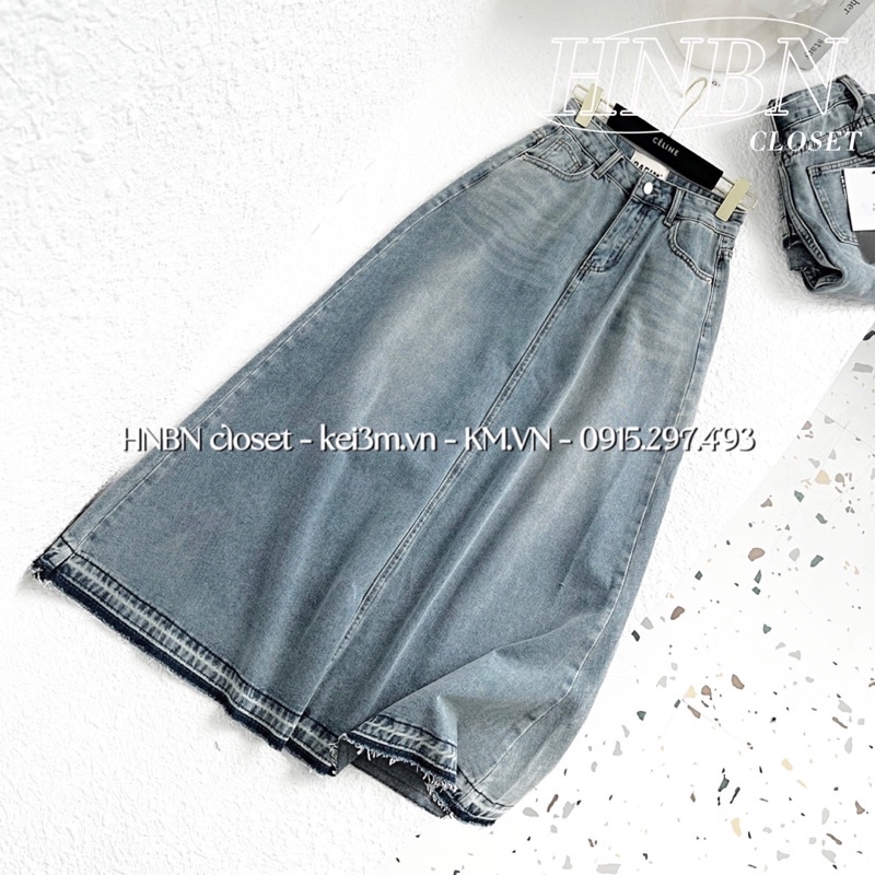 Chân váy jeans dài dáng chữ A QCCC