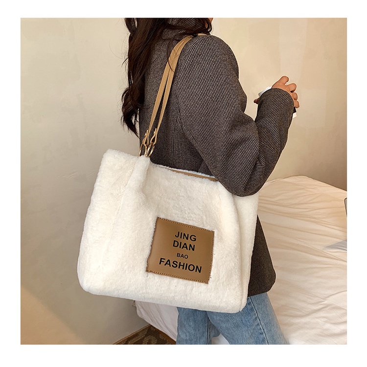 Túi Xách JASMIN NOIR Đeo Chéo Cỡ Lớn Phối Lông Thời Trang Cho Nữ