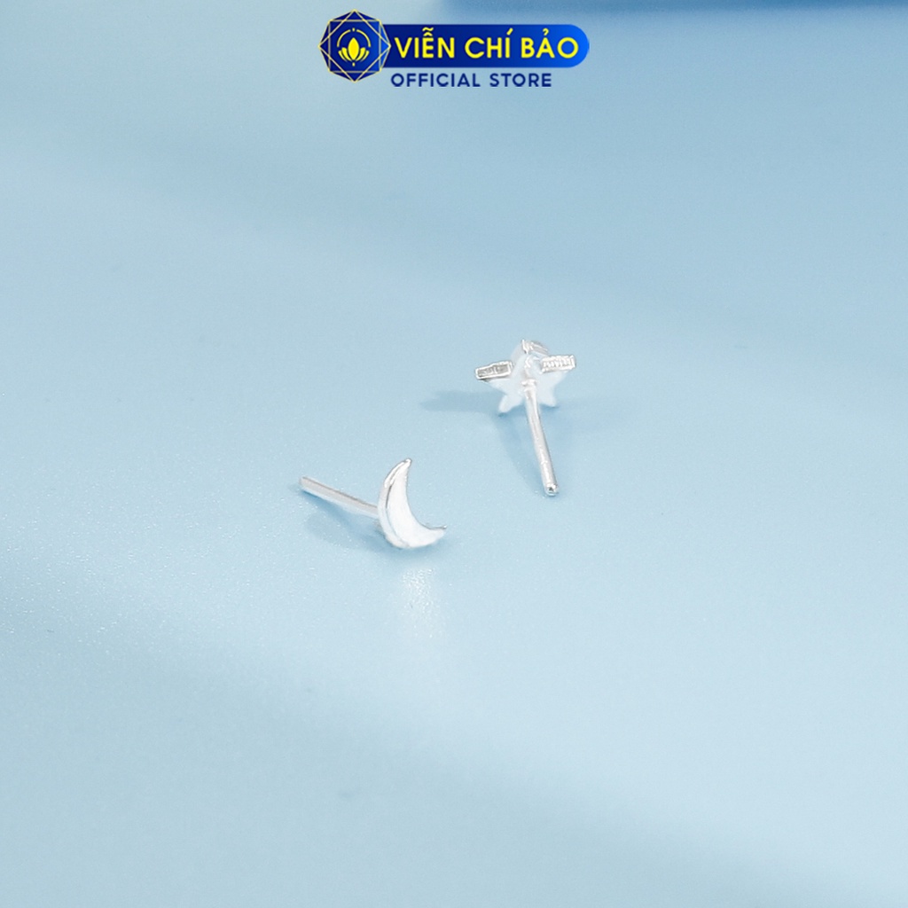 Bông tai bạc nữ hình trăng sao chất liệu bạc 925 thời trang phụ kiện trang sức Viễn Chí Bảo E079