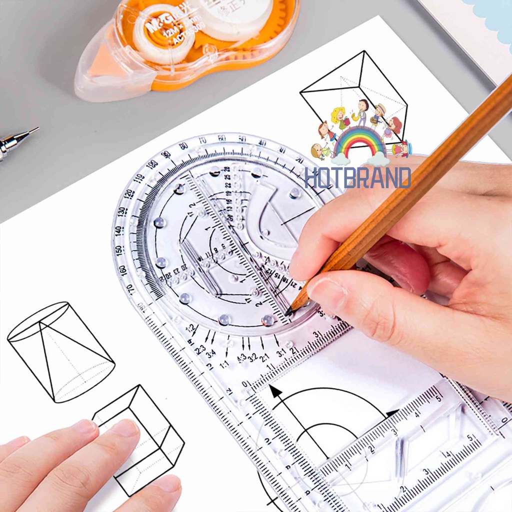 Mới Thước Kẻ Hình Học Đa Chức Năng