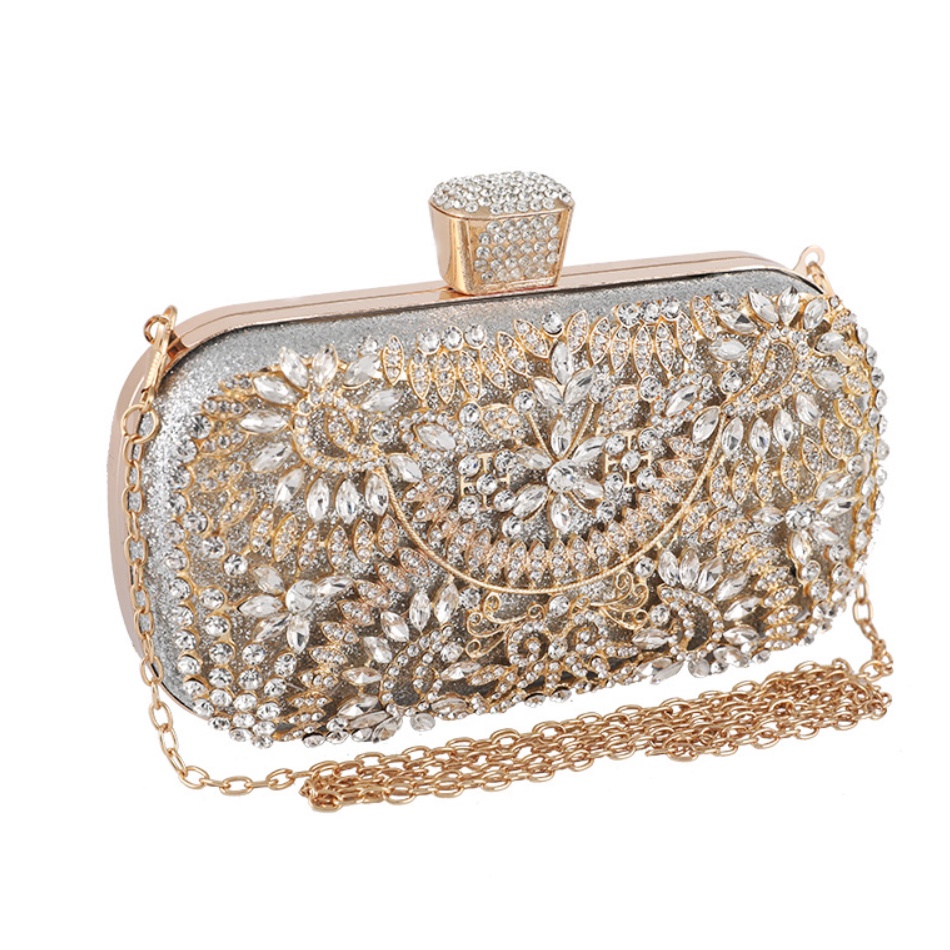 Ví Cầm Tay Đính Kim Cương Giả Sang Trọng Cho Nữ