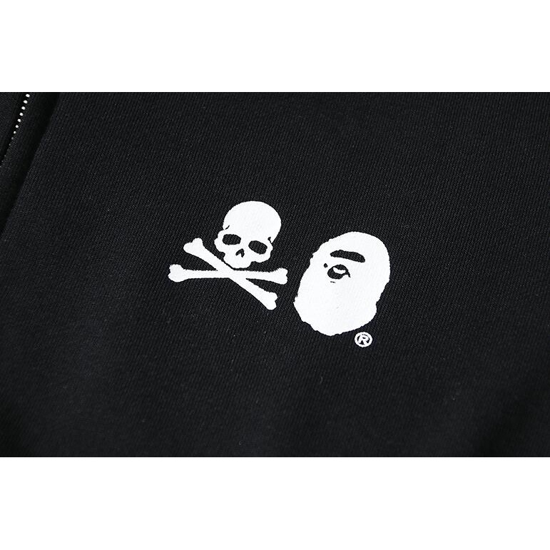 Bape Áo Hoodie cotton Có Khóa Kéo In Họa Tiết Thời Trang Cho Nam Nữ