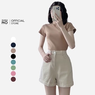 Áo thun nữ form rộng Guguno cotton cổ tròn in basic