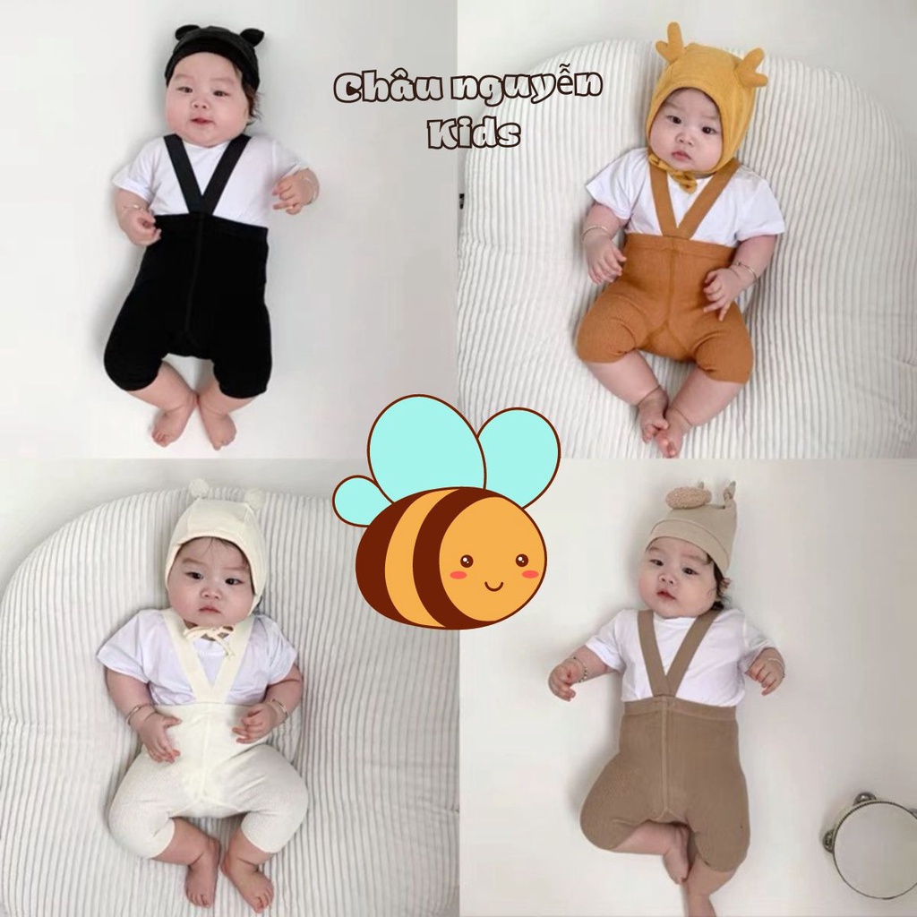 Quần tất yếm đùi phiên bản xuân thu phong cách hàn quốc, quần yếm đùi cho bé