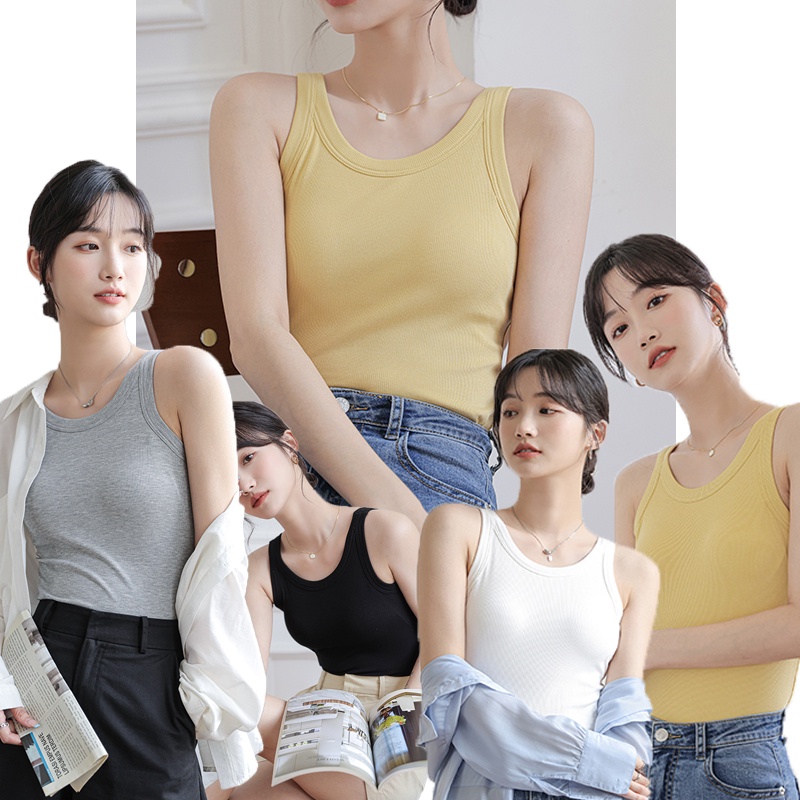 Áo bra Cổ Chữ U 100% cotton Có Mút Nâng Ngực Size S-XL Phong Cách Nhật Bản Cho Nữ