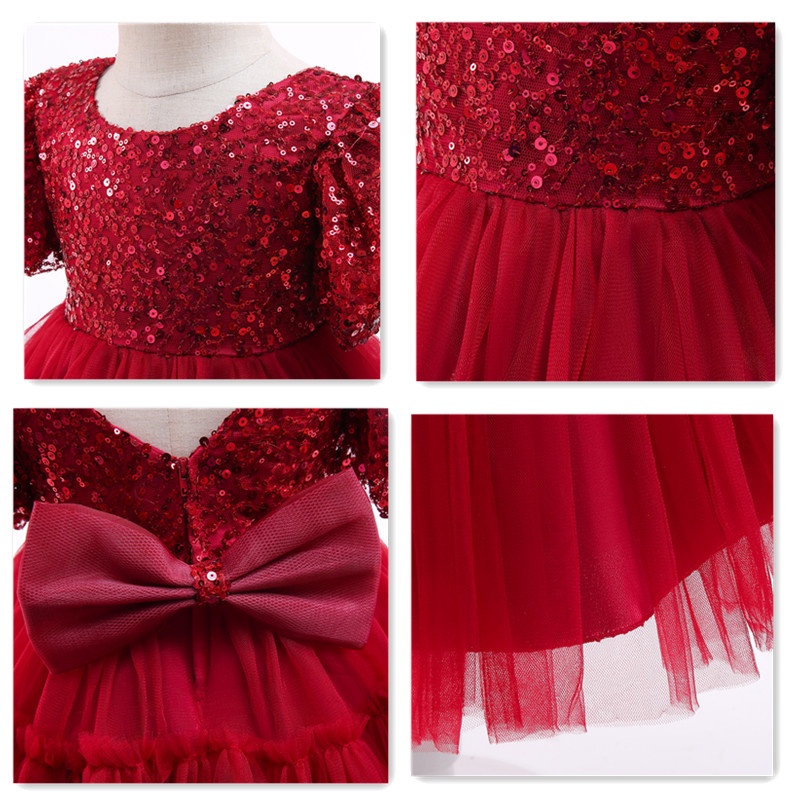 Bé gái sơ sinh Váy rửa tội Bé gái Váy vải tuyn Công chúa Váy dạ hội Lấp lánh Cô gái sinh nhật lần thứ 1 Lễ cưới Hoa cô gái