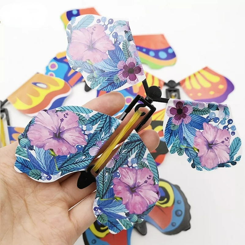 Đồ Chơi Hình Bướm Bay 3D Bằng Dây Cót Màu Sắc Ngẫu Nhiên Dùng Làm Đạo Cụ Ảo Thuật