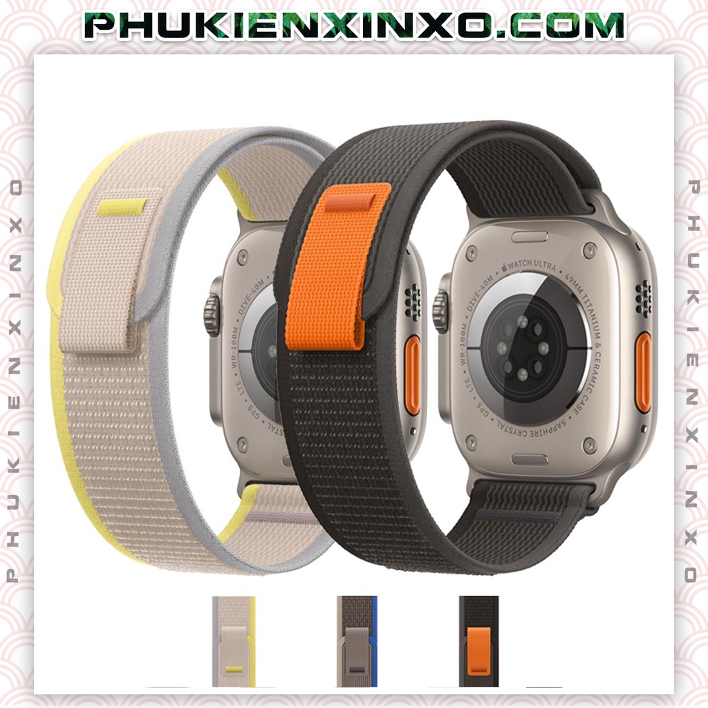 Dây Đồng Hồ Nylong Ren Sport Apple Watch Ultra 42 44 45 49mm, dùng cho đồng hồ Series 8 7 6 5 4 3 Khóa Thép Cao Cấp