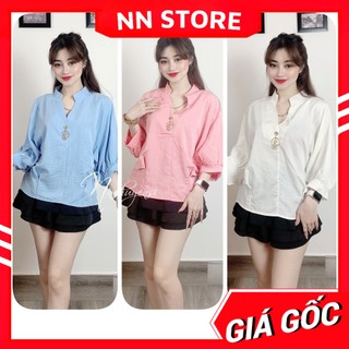 Áo kiểu công sở nữ chất vải mềm mịn phối tay lỡ dễ thương Áo sơ mi công sở MT2034