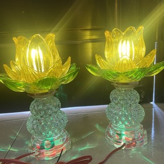 Đèn thờ thuỷ tinh thân pha lê 20cm