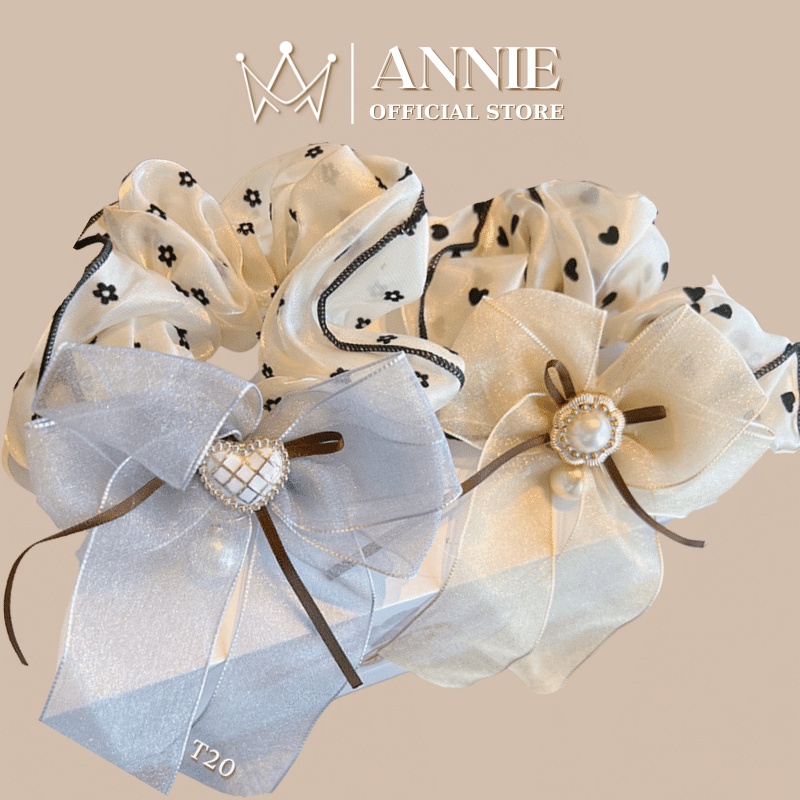Buộc tóc Cột Tóc Vải Scrunchies nhiều màu ANNIE - T4-3