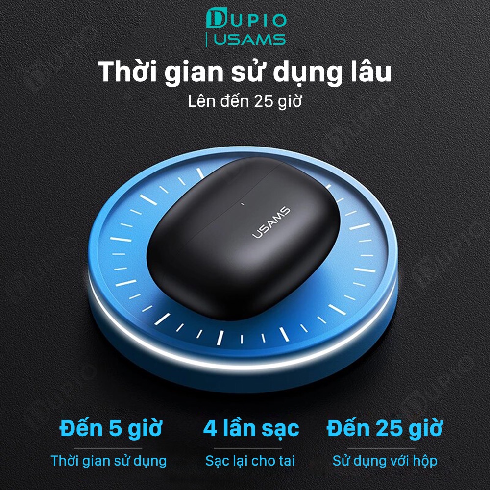 Tai nghe Bluetooth DUPIO Usams TN13 không dây giảm nhiễu in ear 2 kênh stereo chống trượt cầm chắc tay