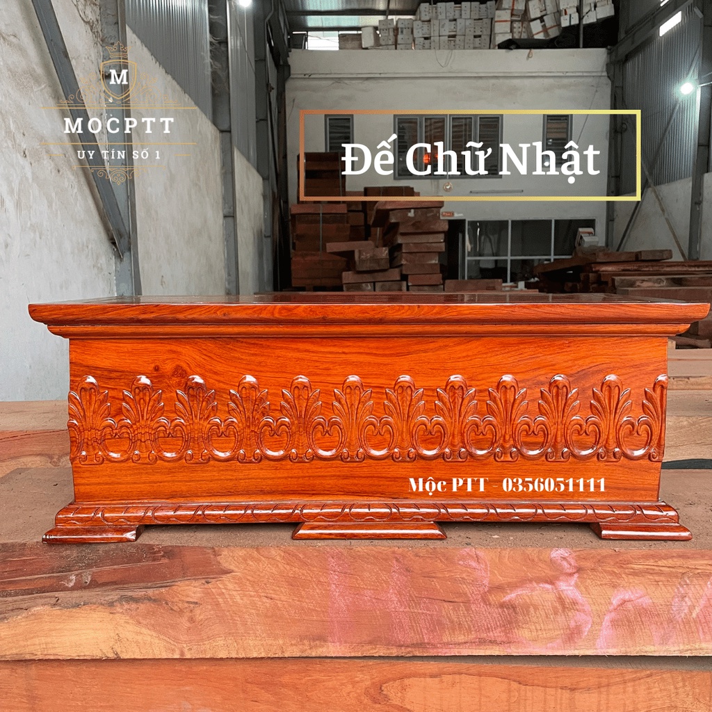 Đế chữ nhật gỗ Hương Đá kích thước Dài 80 Rộng 35 Cao 30 Cm Hàng Đặt Trước