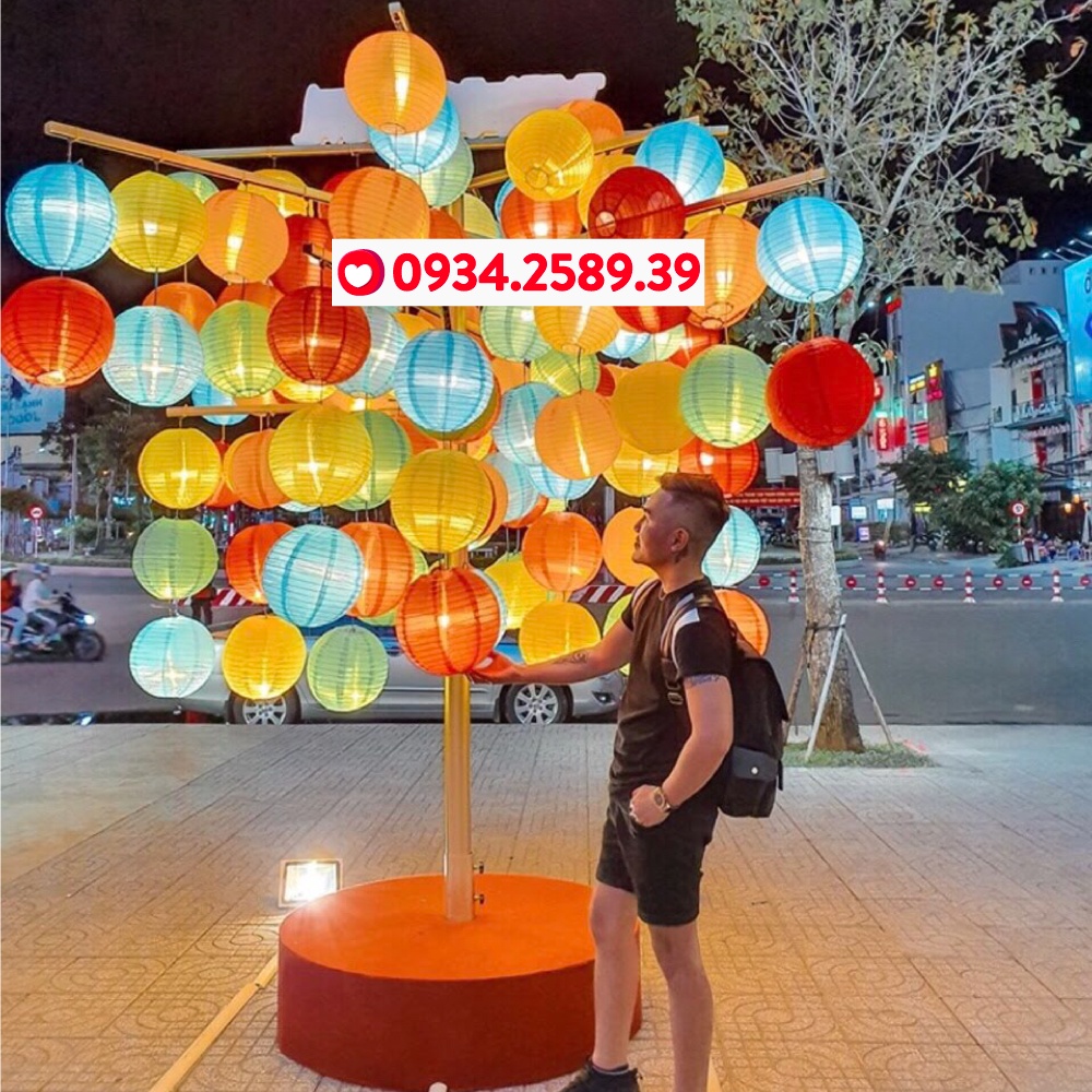 Lồng Đèn Giấy Tròn Đủ Màu