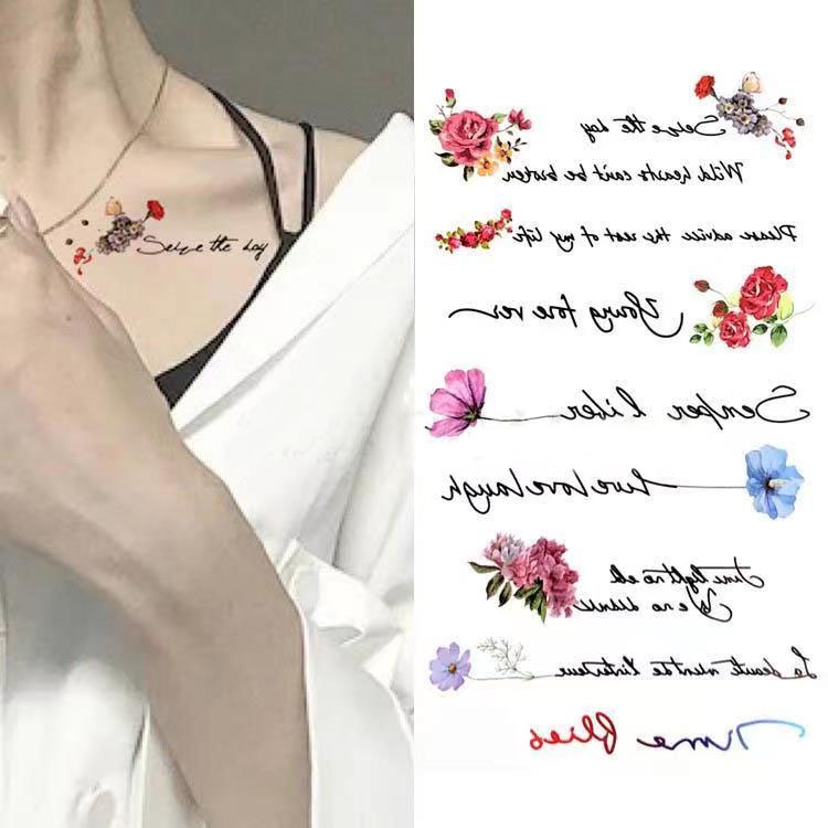 Miếng Dán Hình Xăm Tạm Thời Chống Nước Lâu Trôi In Hình Hoa Nhỏ 9 Phong Cách Cho Nữ