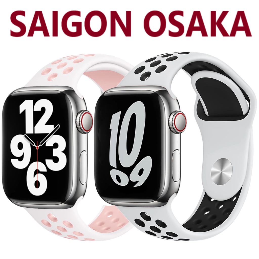Dây Đeo Cao Su Chống Bẩn Nike Sport Apple Watch Series 8/7/6/5/SE/4/3/2/1 Size 38-40-41-42-44-45-49mm