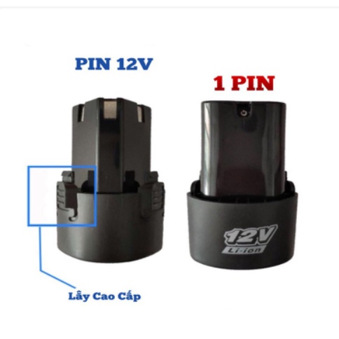 Pin Lithium-Ion cho máy khoan cầm tay 12V, Pin 12V sạc nhanh dùng tốt trong 3-4h