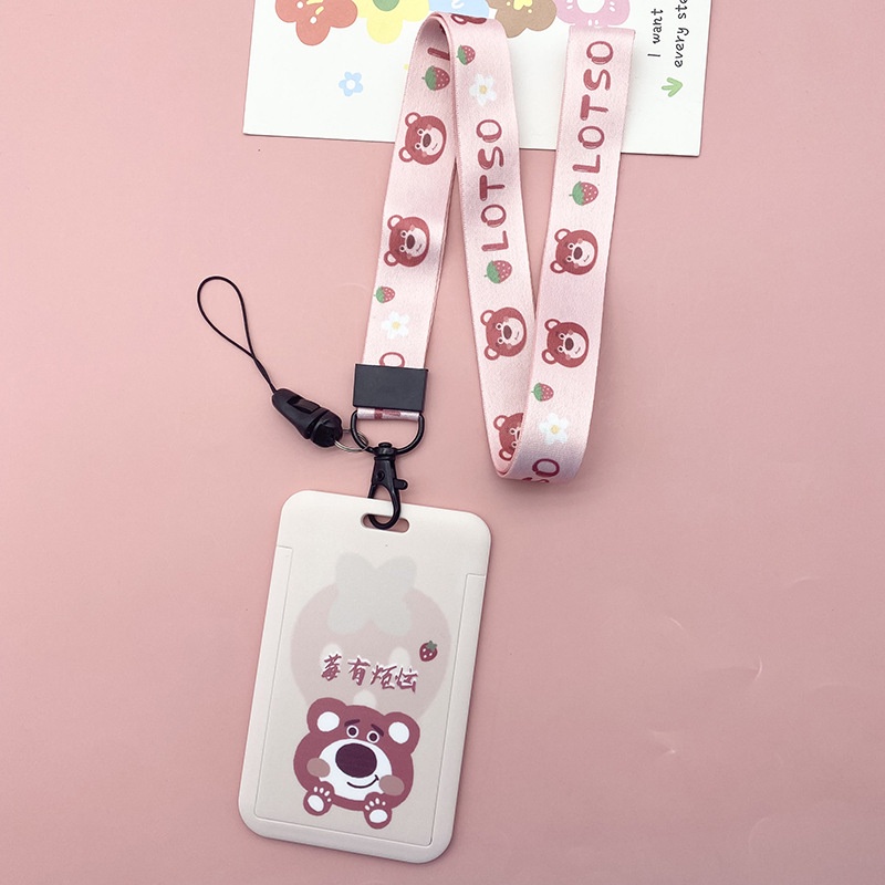 Hộp Đựng Thẻ Xe Buýt Kèm Búp Bê Và Dây Đeo Họa Tiết Chuột Minnie Hoạt Hình Dễ Thương