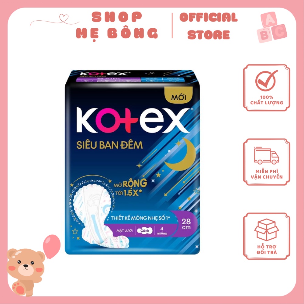 [Bịch 4 miếng] Băng vệ sinh Kotex Style Siêu Ban Đêm 28cm