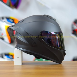 Combo Nón Fullface 2 Kính ROC 08 Đen Mờ Kèm Kính Đen Và Đuôi Gió Pista