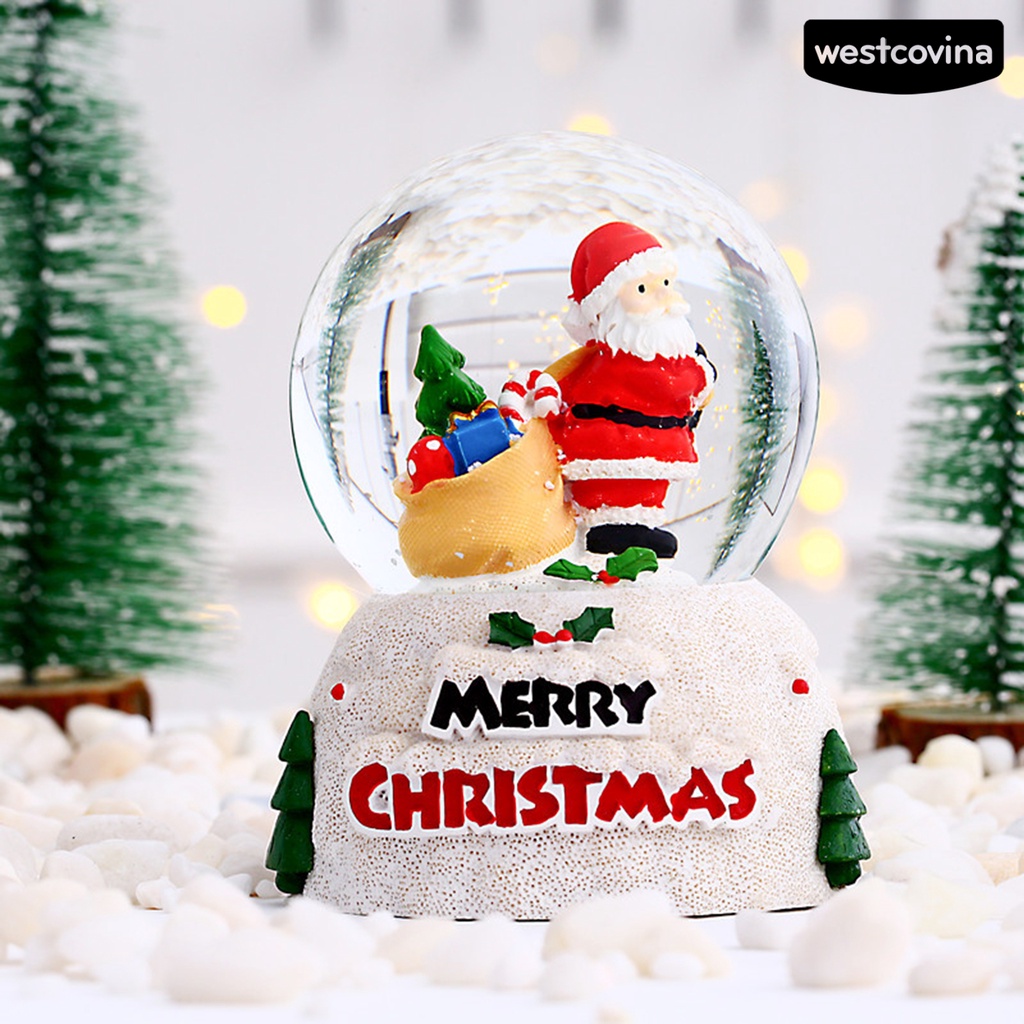 [Hot]☃Cầu Tuyết Trang Trí Giáng Sinh Có Đèn Nhiều Màu