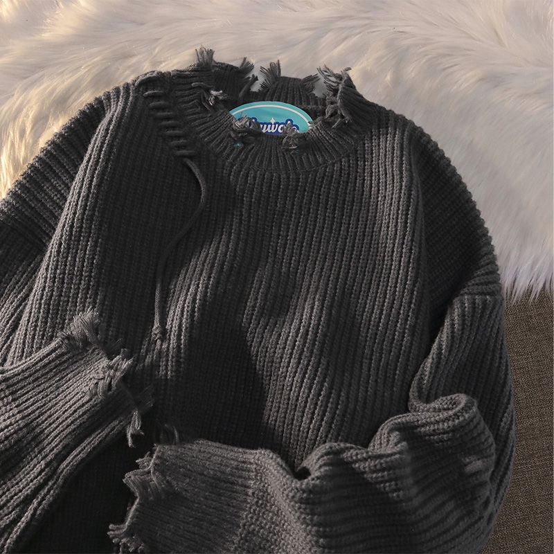 Áo Sweater Dáng Rộng Màu Sắc Đơn Giản Phong Cách Nhật Bản Thời Trang Thu Đông Cho Nam Và Nữ