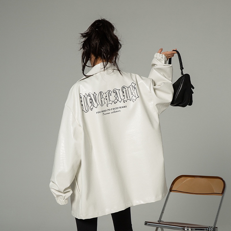 Áo khoác da pu phong cách unisex, áo khoác bomber vảy cá sấu phong cách hàn quốc