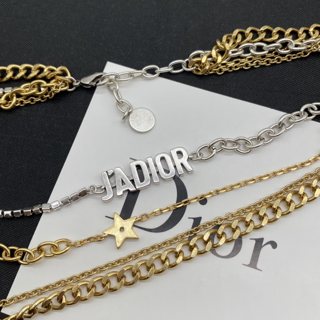 Dây Chuyền Ba Lớp Bằng Đồng Thau Phong Cách Retro Thời Trang