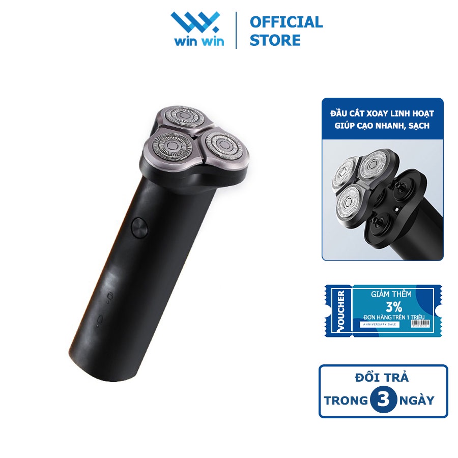 Máy cạo râu Xiaomi Mijia S300, máy cạo râu đa năng với 3 lưỡi kép xoay linh hoạt mang đến trải nghiệm cạo râu mượt mà