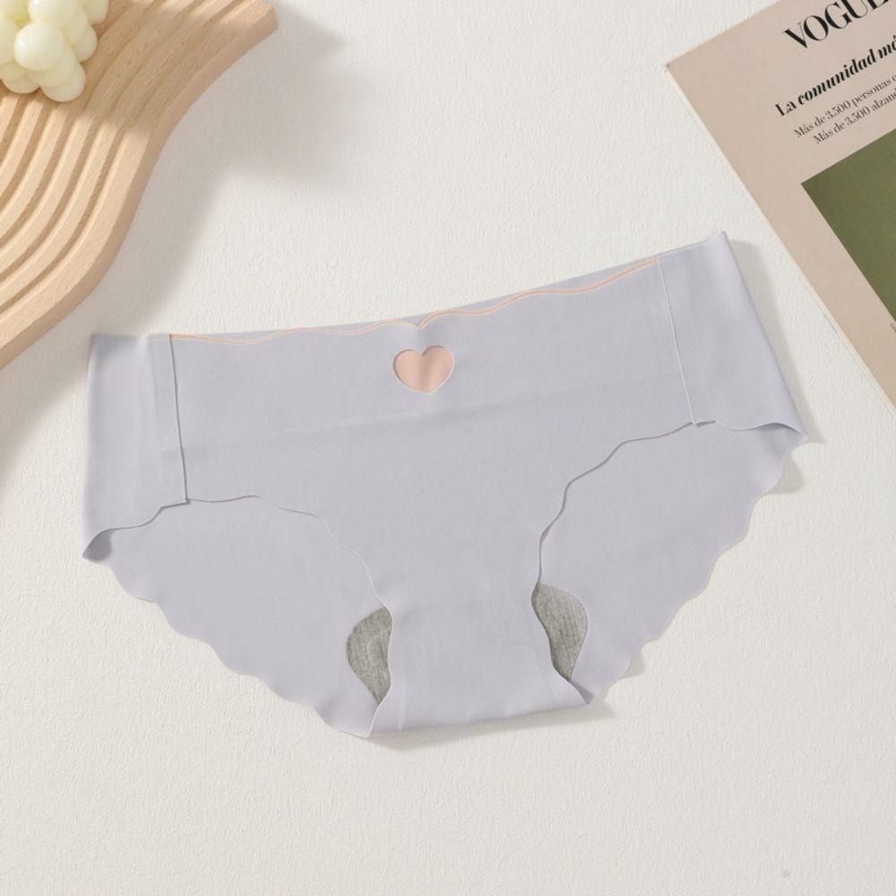 Quần Lót Cotton Màu Trơn In Họa Tiết Trái Tim Thoải Mái Dành Cho Nữ