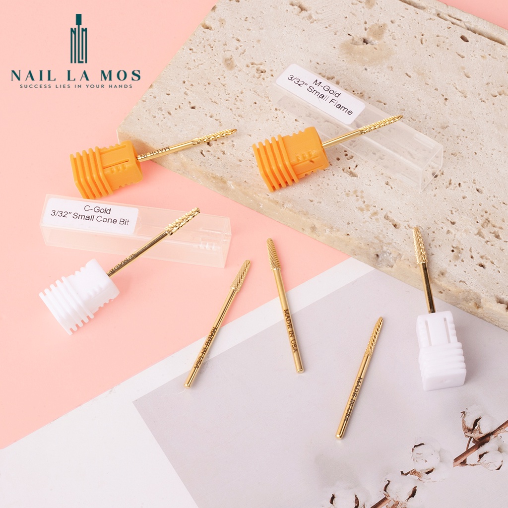 Đầu mài khóe Mỹ chất liệu titan vàng cao cấp - Đầu mài móng, mài mịn loại xịn, dùng bền, an toàn (lẻ chiếc)