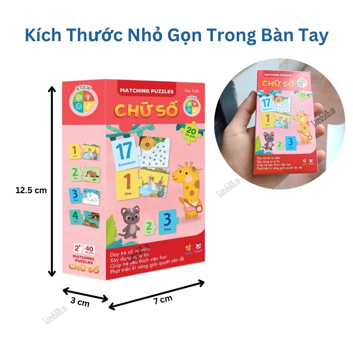 Bộ Đồ Chơi Thẻ Học Xếp Hình Ghép Cặp Song Ngữ Anh-Việt Cho Bé Từ 2 Tuổi - TNBooks