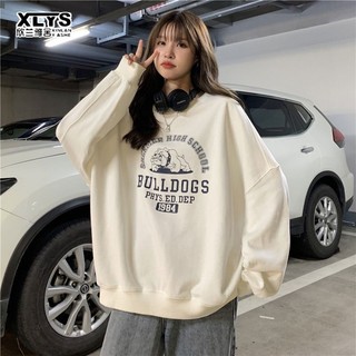 Áo sweater Nam nữ In chữ bulldogs 1984 Áo sweater Unisex Nỉ form rộng tay bồng kiểu dáng đường phố hàn quốc