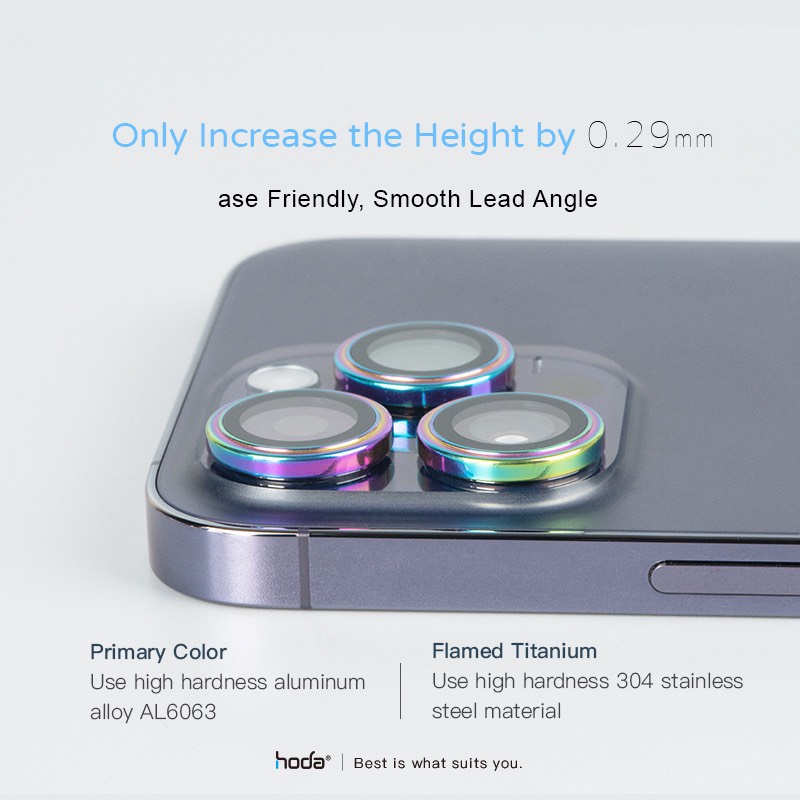 Khung bảo vệ Lens camera HODA Sapphire cho Smart iPhone 14 Pro / 14 Pro Max chính hãng , bảo vệ camera toàn diện