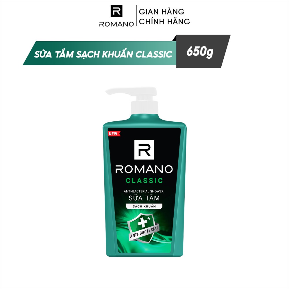 Sữa tắm sạch khuẩn Romano hương thơm nam tính Classic/ Attitude 650g/chai - 2 mùi hương có sẵn