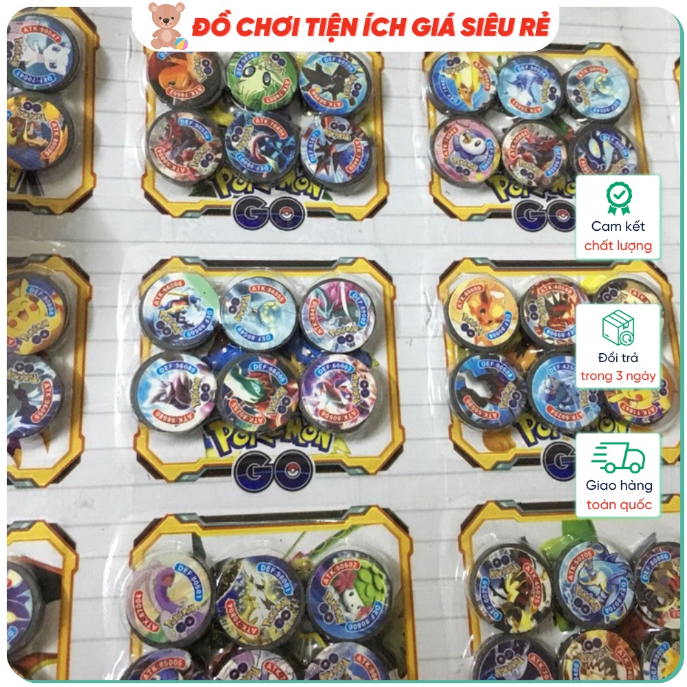 Nam châm hình pokemon 💥 GIÁ SỐC 💥 Bộ 6 nam châm dẹt hình pokemon siêu đáng yêu