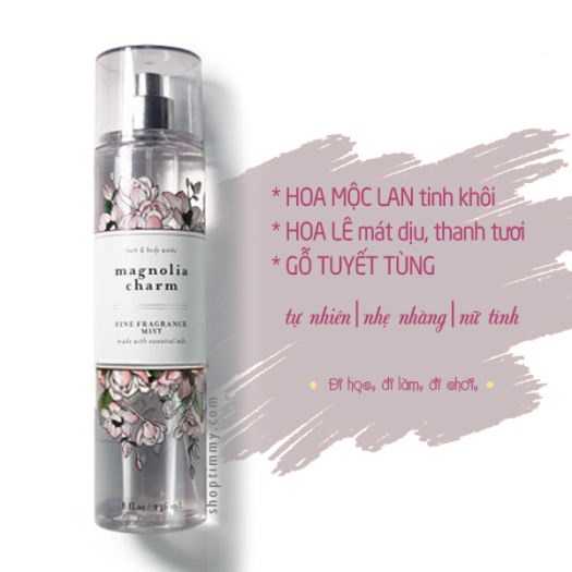 Body mist Xịt thơm toàn thân Magnolia Charm 236ml sang trọng, nhẹ nhàng