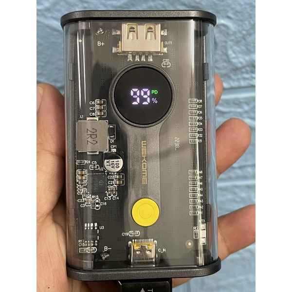 Sạc dự phòng Trong suốt 10000ma - 20000ma Wk 337 sạc nhanh bền trâu, không gây nóng máy, bảo hành 12 tháng