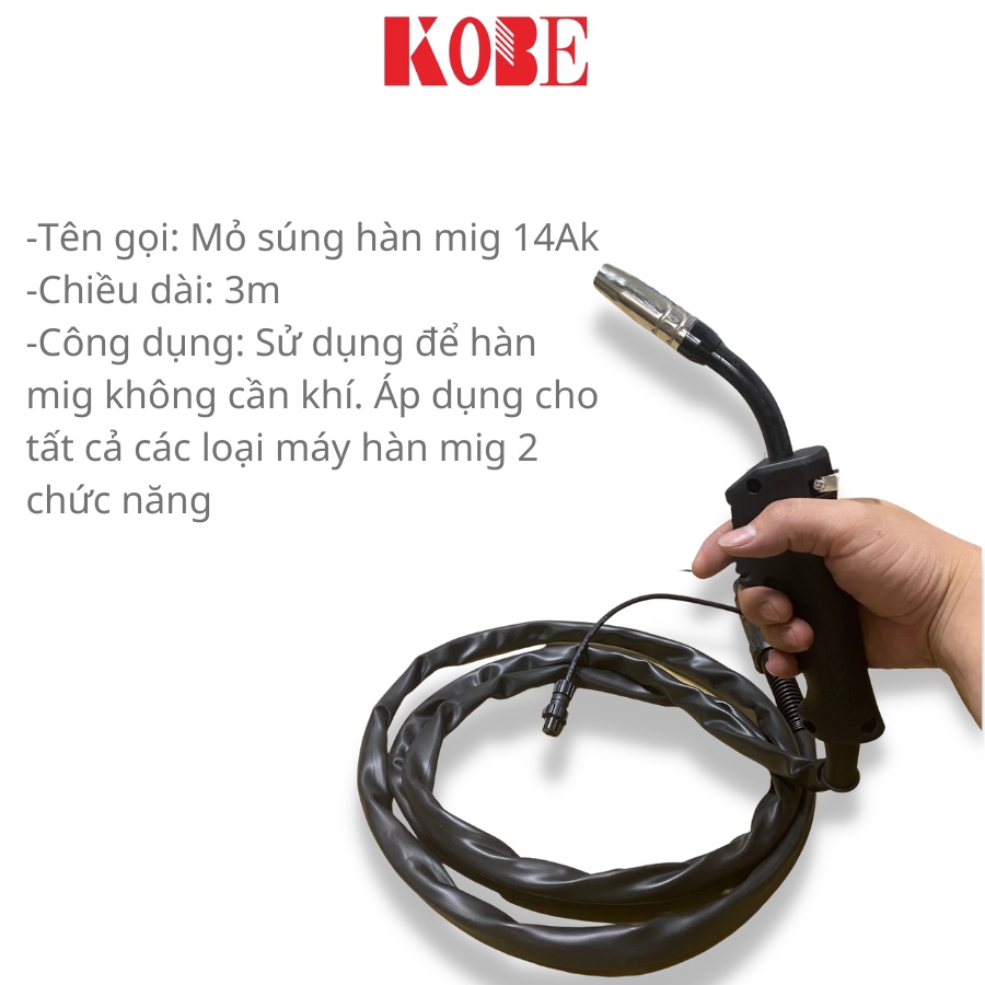 Bộ dây hàn mig không dùng khí 14ak dài 3m