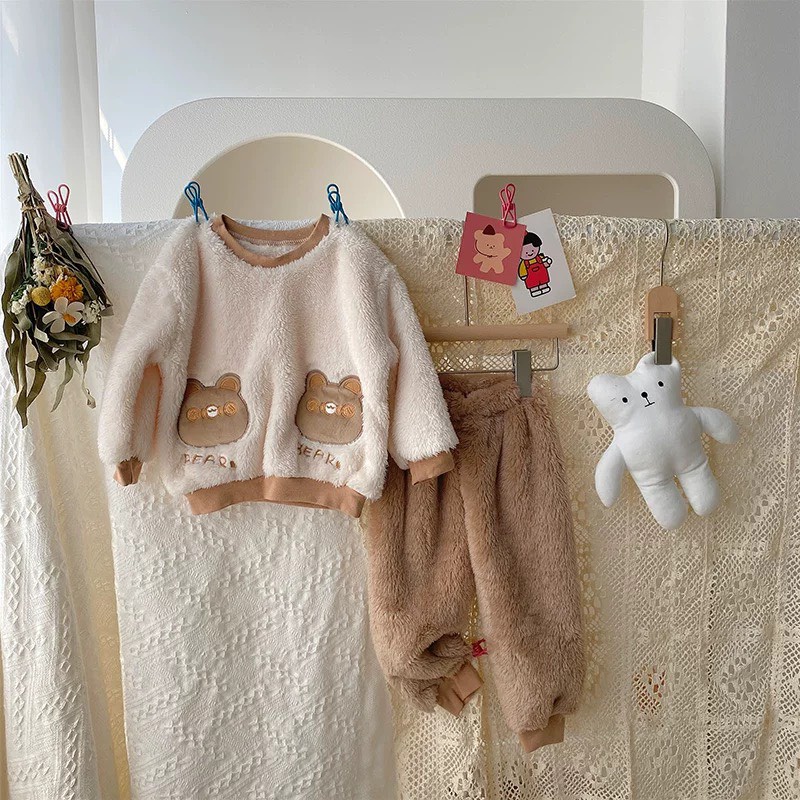 Set lông 2 màu cực đẹp cho bé yêu, mềm mịn, ấm áp, Size 6-18kg, có ảnh thật