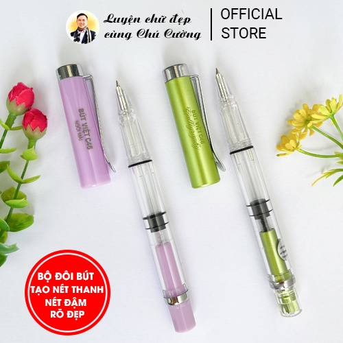Bộ đôi 2 Bút Việt C46 viết nét thanh nét đậm dễ dàng (1 ngòi mài 1 ngòi lá tre)