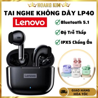  Tai nghe không dây Lenovo LP40 PRO Bluetooth 5.1 âm thanh nổi Hifi chống ồn cảm ứng tích hợp micro chống nước IPX5 