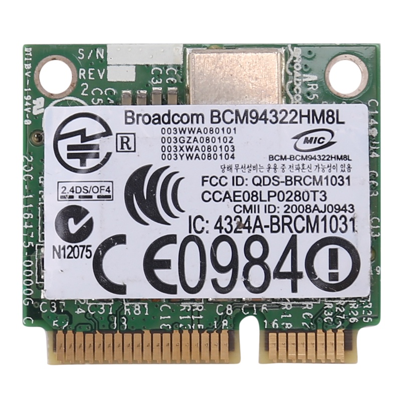 Card Mạng Không Dây bcm94322hm8l bcm94322 300mbps 802.11a / b / g / n dw1510 Cho mac os / hackintosh